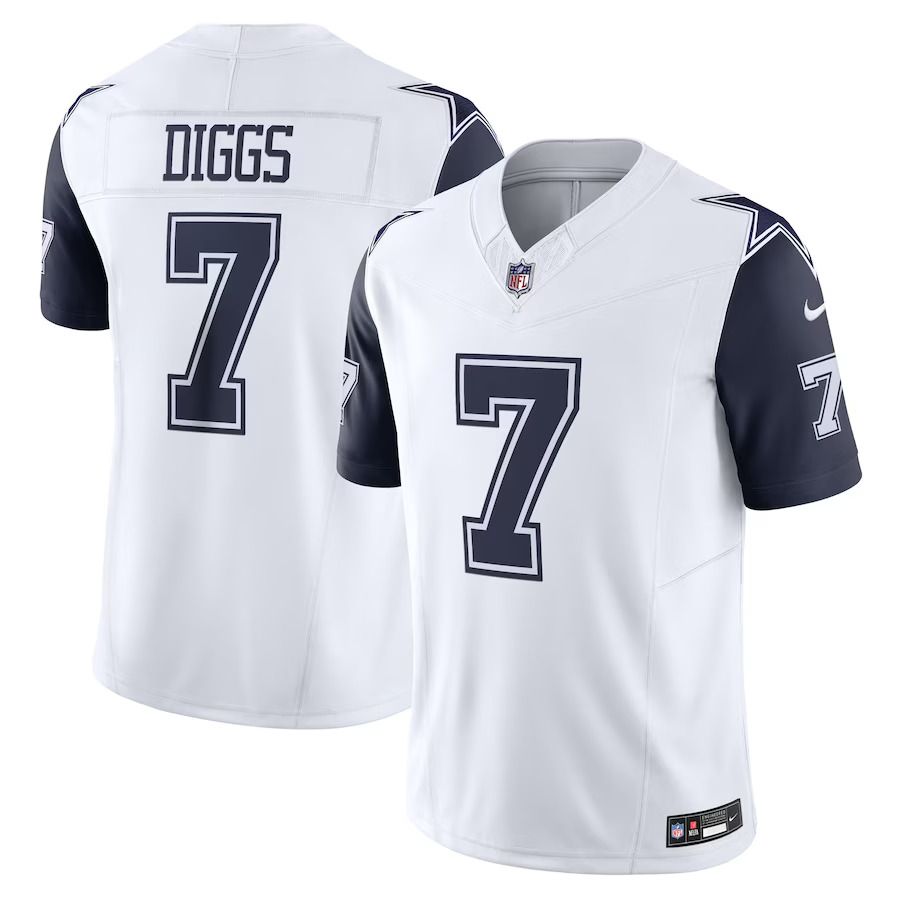 Men Dallas Cowboys #7 Trevon Diggs Nike White Vapor F.U.S.E. Limited NFL Jerseys